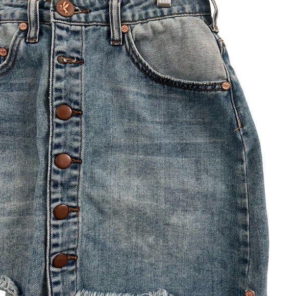 Viper High Waist Button Through Mini Denim Skirt - Venice - Picture 2 of 8